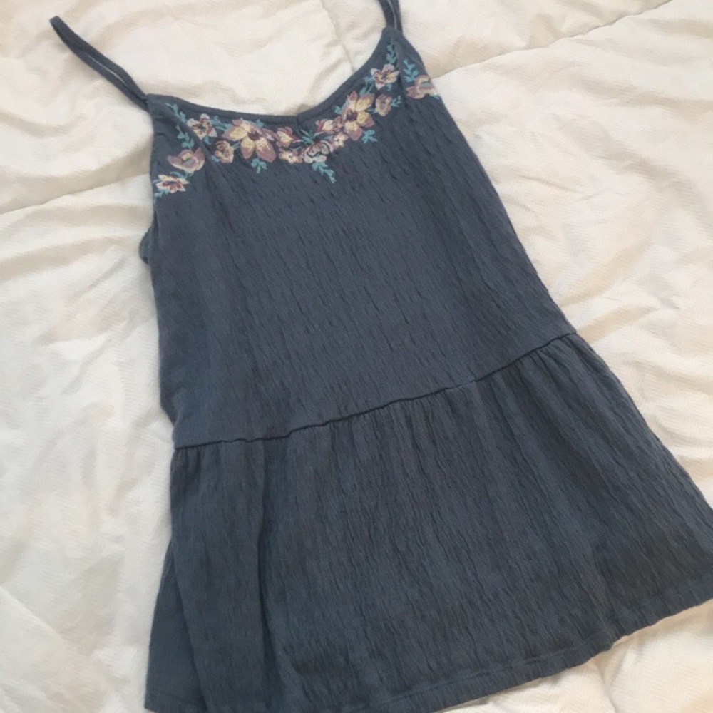 Blue floral tank top